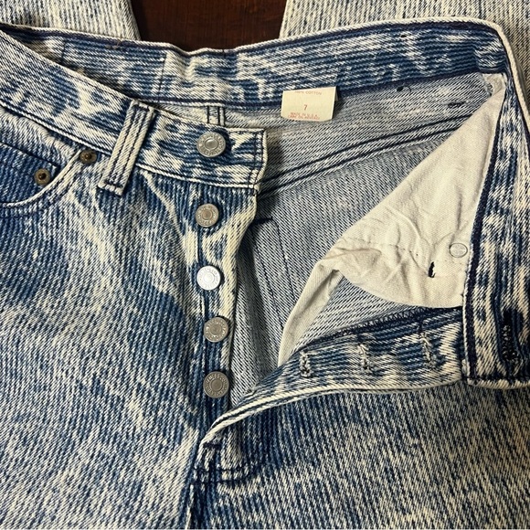 VINTAGE Levi’s Denim High Rise Straight Leg Button Fly Railroad Stripe Size 7 - Picture 8 of 12
